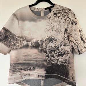 Scenic Print Women's Top - Beige